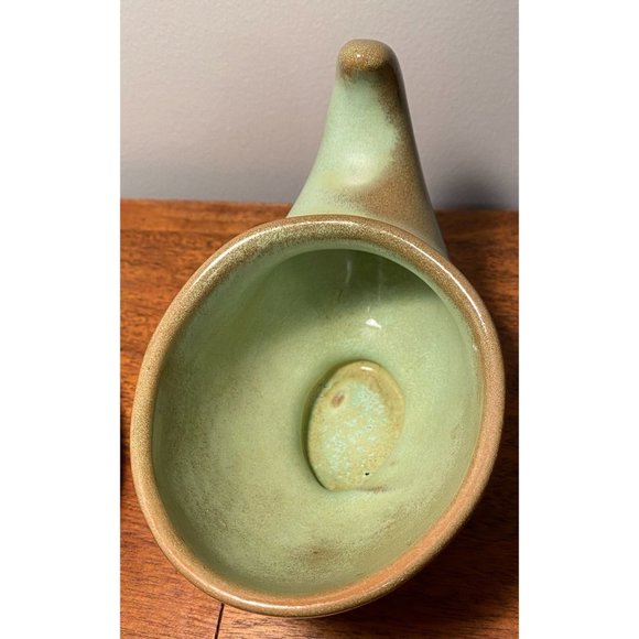 Beautiful Prairie Green and Brown Cornucopia Frankoma 575 -  6.25" x 4" x 4" - Picture 2 of 8